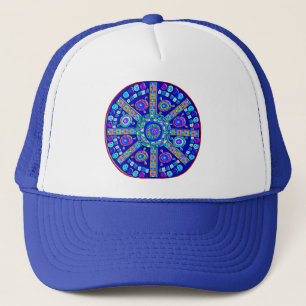 Decorated Blue Mandala Trucker Hat
