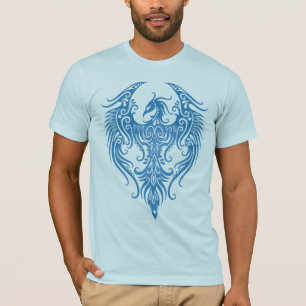 Decorated Blue Tribal Phoenix T-Shirt