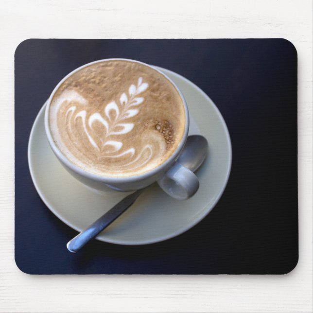 Decorated Cappuccino Mouse Mat (Front)