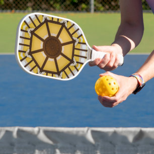 Decorated ceiling pickleball paddle