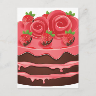 Decorated Chocolate Cake Postcard