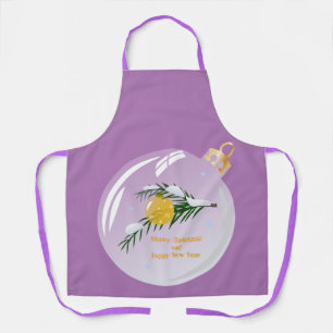 Decorated Christmas branch in bauble Apron