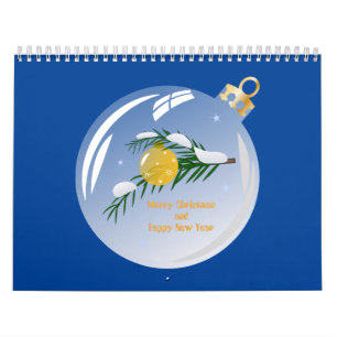 Decorated Christmas branch in bauble Calendar