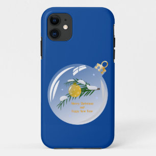 Decorated Christmas branch in bauble  iPhone 11 Case