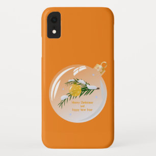 Decorated Christmas branch in bauble  iPhone XR Case