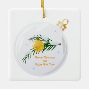 Decorated Christmas branch in bauble Ceramic Ornament