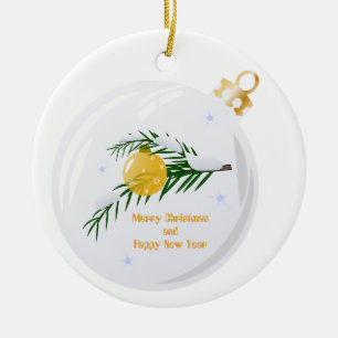 Decorated Christmas branch in bauble Ceramic Tree Decoration