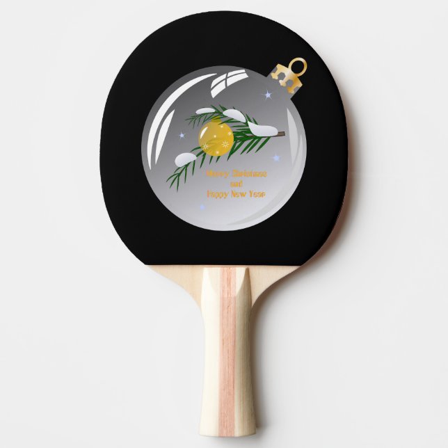 Decorated Christmas branch in bauble  Ping Pong Paddle (Front)