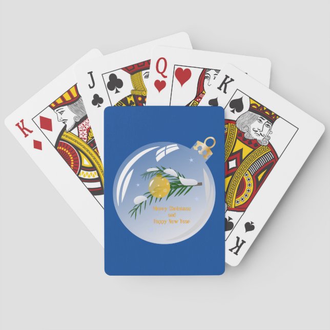 Decorated Christmas branch in bauble  Playing Cards (Back)