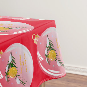 Decorated Christmas branch in bauble Tablecloth
