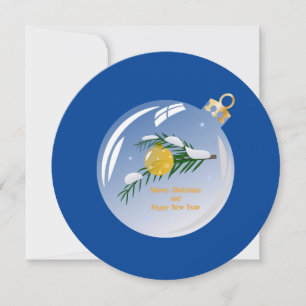 Decorated Christmas branch in bauble Thank You Card