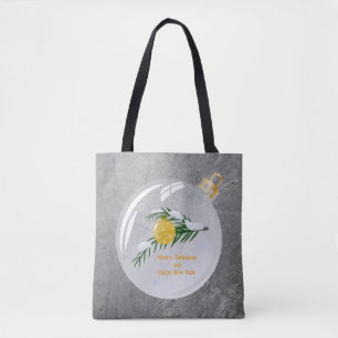 Decorated Christmas branch in bauble Tote Bag