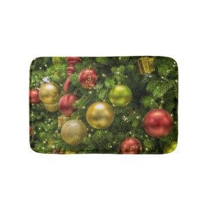 Decorated Christmas Tree Bath Mat