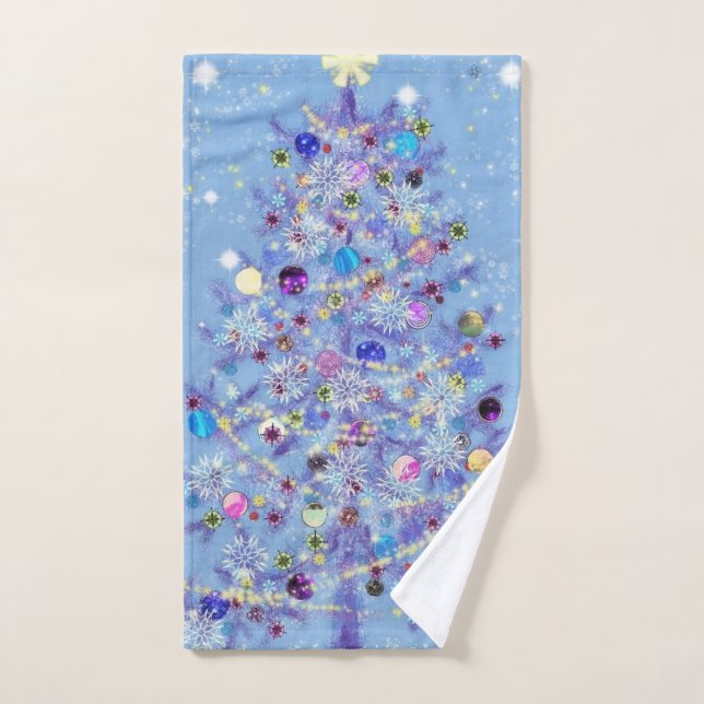 Decorated Christmas Tree Bath Towel Set (Hand Towel)