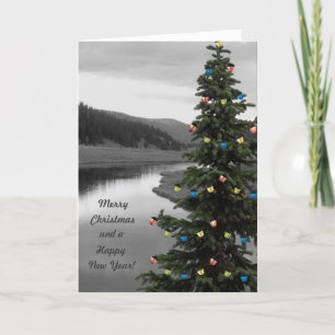 Decorated Christmas Tree by Mountain Lake Holiday Card