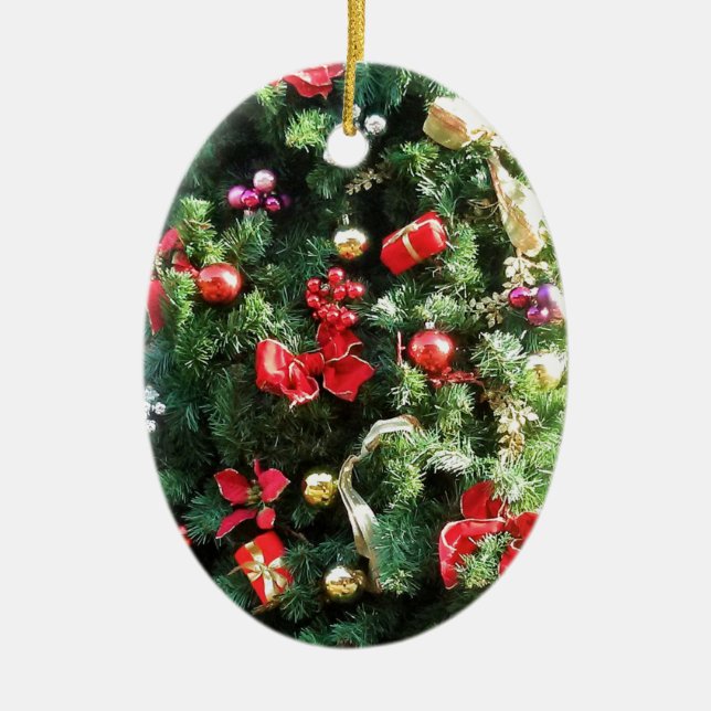 Decorated Christmas Tree Ceramic Tree Decoration (Front)