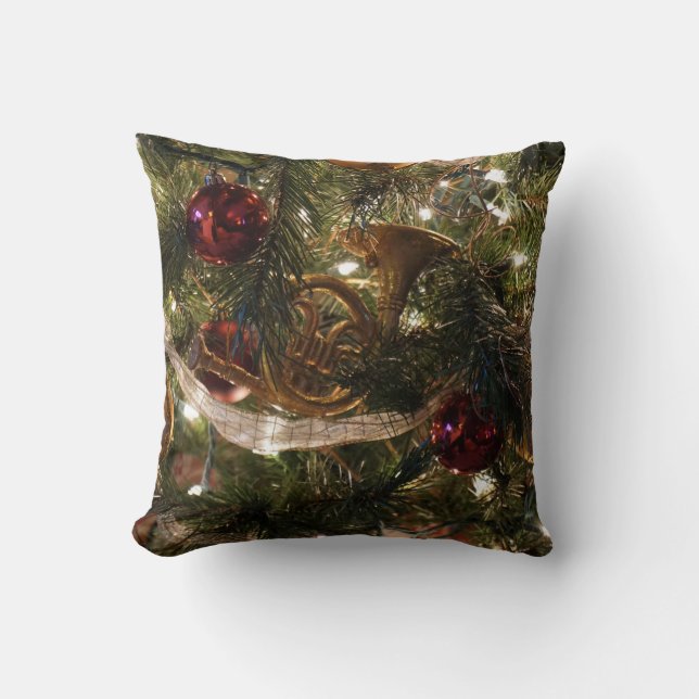 Decorated Christmas Tree Close Up Cushion (Front)