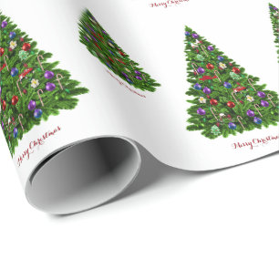 Decorated Christmas Tree Gift Wrapping Paper