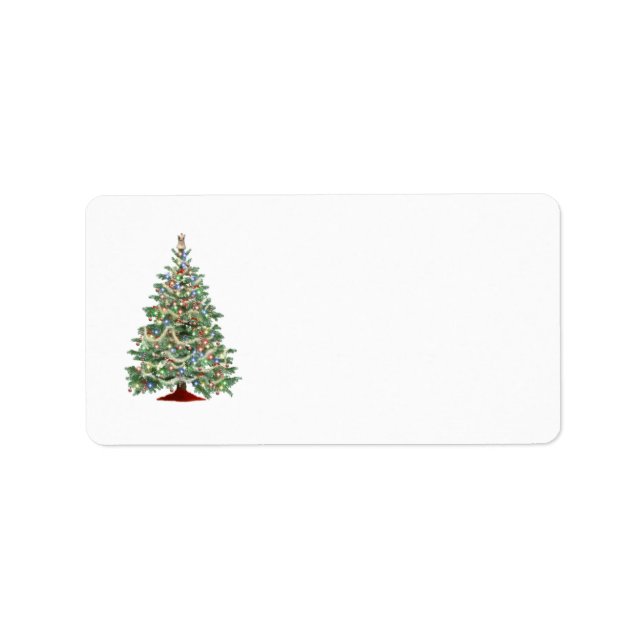 Decorated Christmas tree Label (Front)
