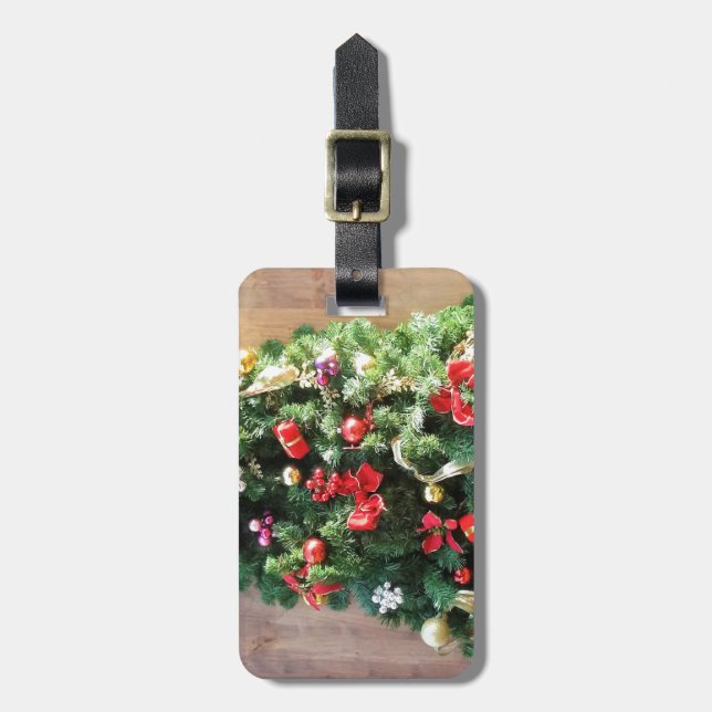 Decorated Christmas Tree Luggage Tag (Front Vertical)