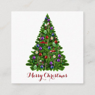 Decorated Christmas Tree Merry Christmas Gift Tags Enclosure Card