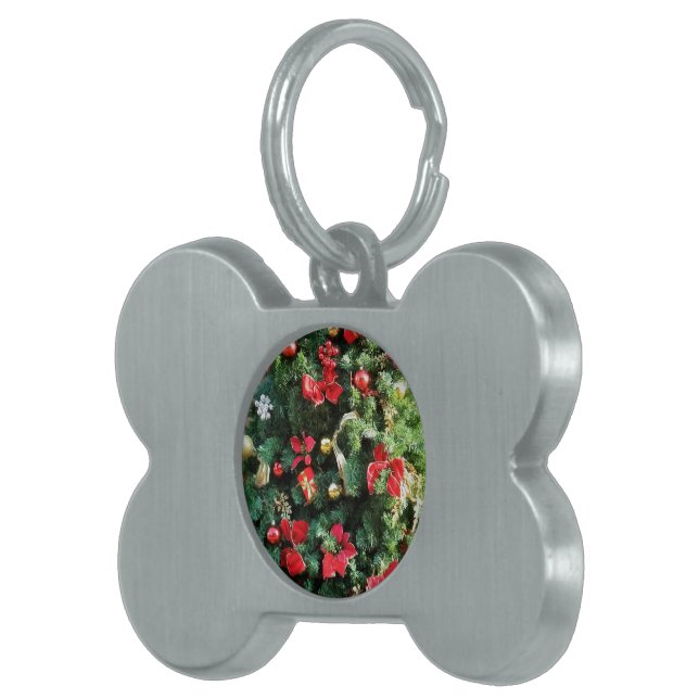 Decorated Christmas Tree Pet Tag (Front Right)