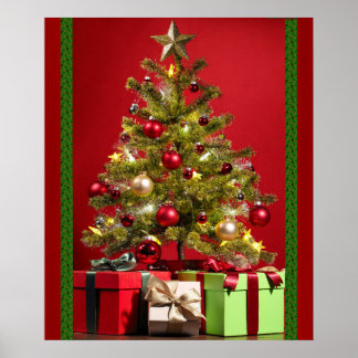 Decorated Christmas Tree with Gifts  Poster