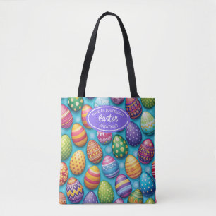 Decorated Colorful Eggs Easter Tote Bag