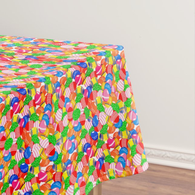 Decorated Coloured Easter Eggs Party Table Cloth (In Situ)