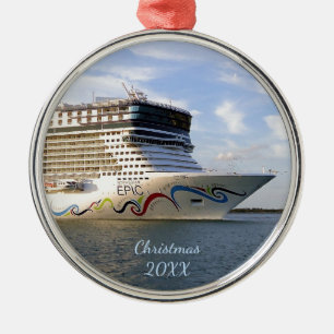 Decorated Cruise Ship Bow Dated Metal Tree Decoration