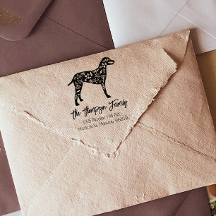 Decorated Dalmatian Family Return Address Rubber Stamp