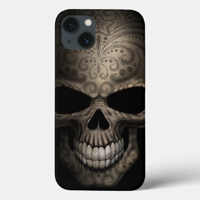 Decorated Dark Skull Case-Mate iPhone Case (Back)