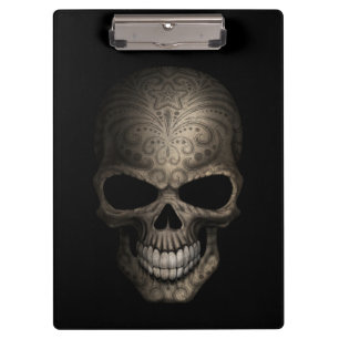 Decorated Dark Skull Clipboard