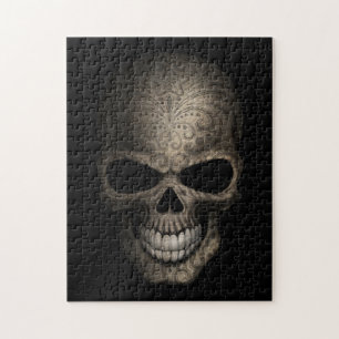Decorated Dark Skull Jigsaw Puzzle