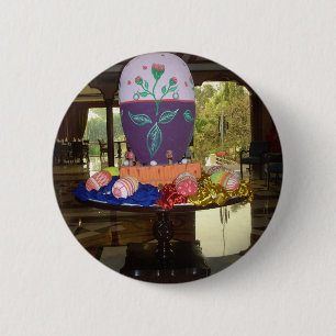 Decorated Easter Egg Art Print 6 Cm Round Badge