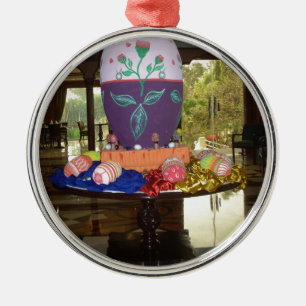 Decorated Easter Egg Art Print Metal Tree Decoration