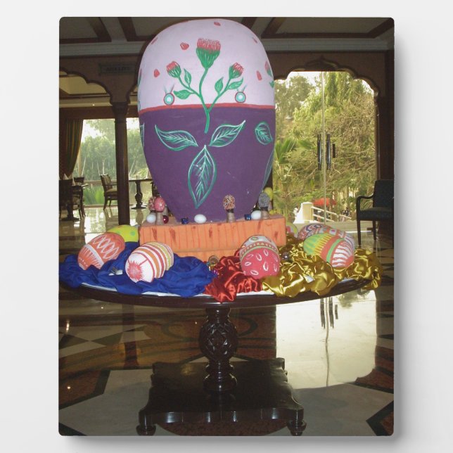 Decorated Easter Egg Art Print Plaque (Front)