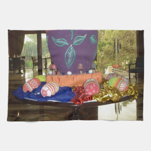 Decorated Easter Egg Art Print Tea Towel