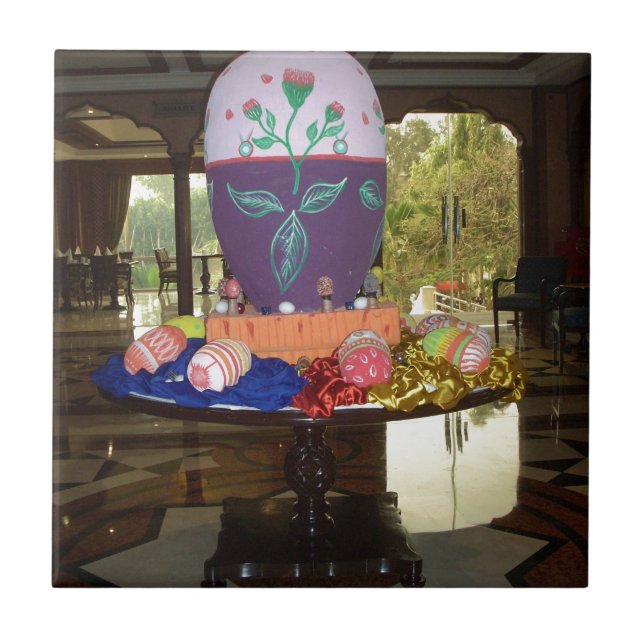 Decorated Easter Egg Art Print Tile (Front)