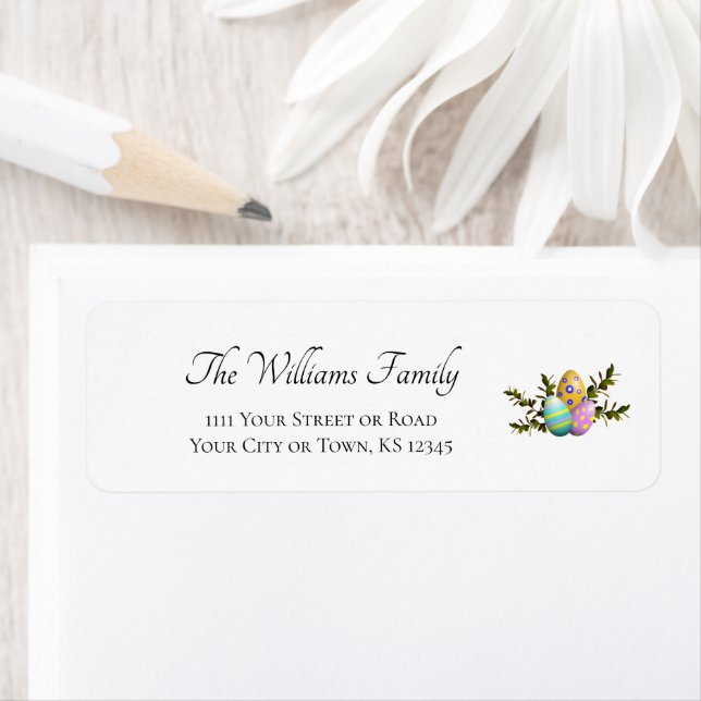 Decorated Easter Eggs Colourful Return Address (Insitu)