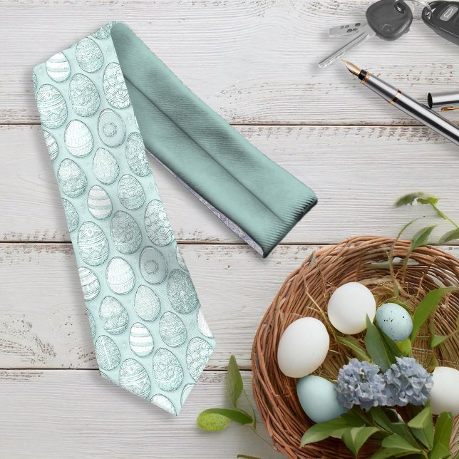 Decorated Easter Eggs Pattern Mint ID1096 Tie (Creator Uploaded)