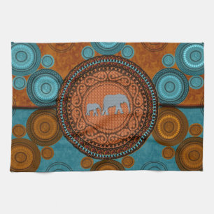 Decorated Elephants Kitchen Towel