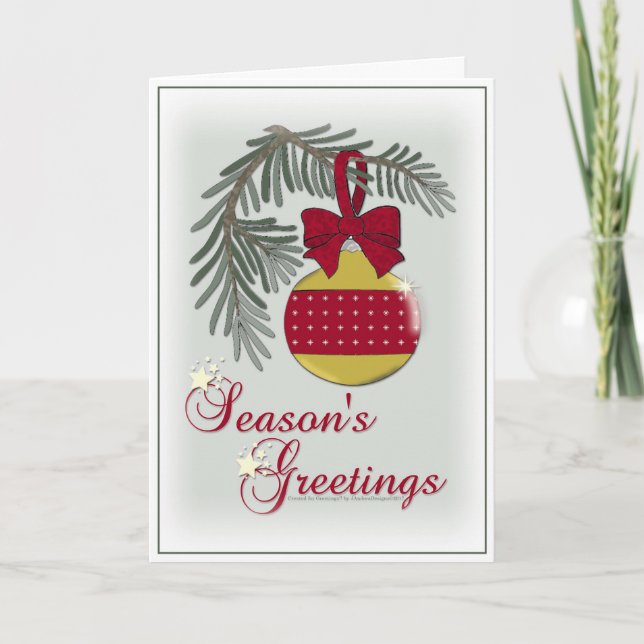 Decorated Evergreen V3 - GBSBGRN Holiday Card (Front)