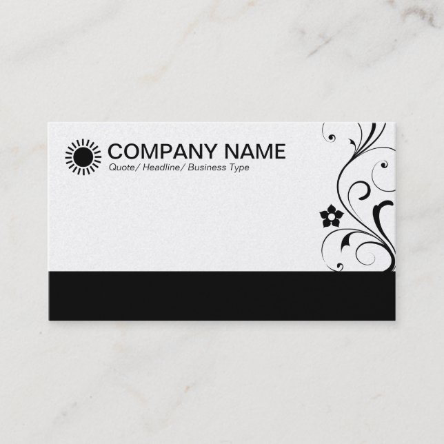 Decorated Footed - Black (Gold) Business Card (Front)