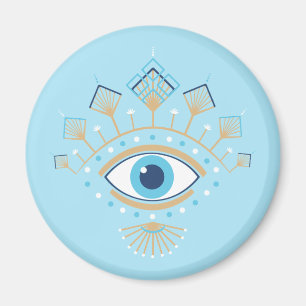 Decorated Greek Evil Eye Turkish Protection Symbol Magnet