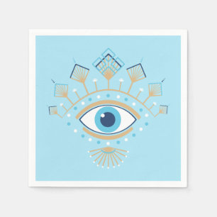 Decorated Greek Evil Eye Turkish Protection Symbol Napkin