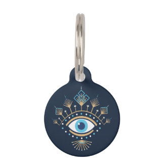 Decorated Greek Evil Eye Turkish Protection Symbol Pet Tag