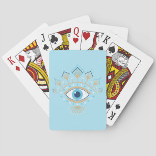 Decorated Greek Evil Eye Turkish Protection Symbol Playing Cards