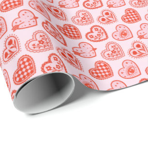 Decorated Hearts Wrapping Paper