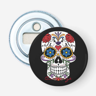 Decorated Human Skull Art Thunder_Cove Bottle Opener